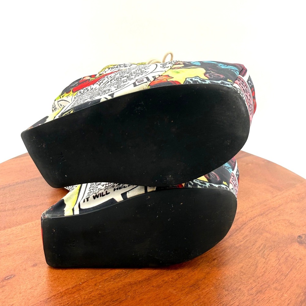 RARE Jeffrey Campbell Nightlita Comic Pop Art Heelless Wedge Booties Women 7 - Picture 13 of 14
